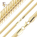 4.1mm FJ Fallon Fashion Jewelry Wide Serpentine Snake Link Chain Plated in 14K Gold Brass Based