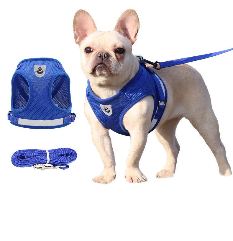 Wholesale Custom Soft Breathable Mesh  Reflective Strips Pet Harness