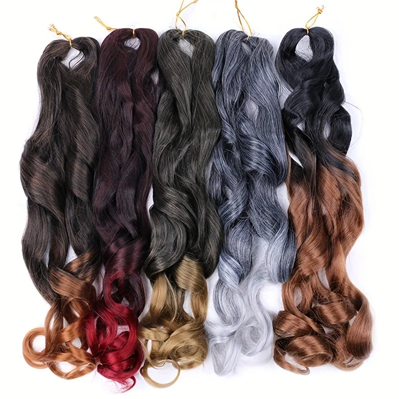 French Curly Braiding Hair Extension Loose Wave Crochet Braids  Wavy Braiding Hair Spiral Curl