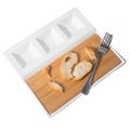 White Divided Ceramic Serving Plate with Removable Bamboo Cheese Board for Bread Snack Including Porcelain Dip Slide CNLF
