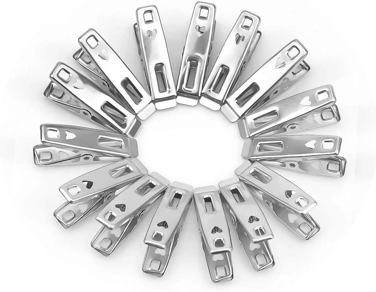 Powerful Stainless Steel Windproof Clothes Pegs Rust-Free Living Room Suitable Metal Pin for Bag & Clothes