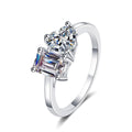 Shining VVS Diamond Moissanite Engagement Ring Heart Shape 925 Sterling Silver Couple Jewelry