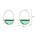 Natuna Vintage Luxury Jewelry Brass Green Crystal Zircon Hoop Earrings Women'S Zircon Earrings Brass Earrings for Lady