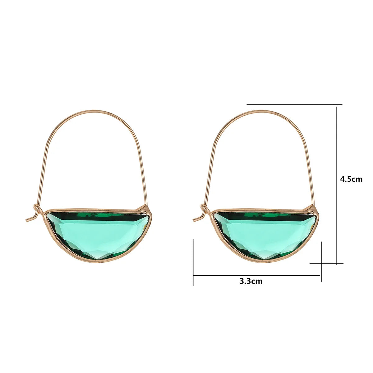 Natuna Vintage Luxury Jewelry Brass Green Crystal Zircon Hoop Earrings Women'S Zircon Earrings Brass Earrings for Lady