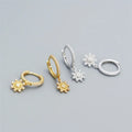 SP Women Fashion High Quality 925 Sterling Silver Zirconia Hoops Diamond Star Drop Earrings
