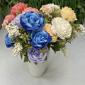 SPR Floral Bridal Bouquet Flowers Wisteria Sunflower Peony Wedding Decorative Silk Plastic Rose Flowers Artificial