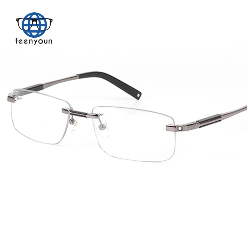 Teenyoun Brand Designer Titanium Glasses Rimless Mans Optical Frame Myopia Business Frameless Eyeglasses Man Eyewear