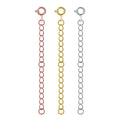 APS02 RINNTIN 2 3 Inches 925 Sterling Silver Necklace Extender Bracelet Extender Extender Chain with Light Spring Ring Clasp