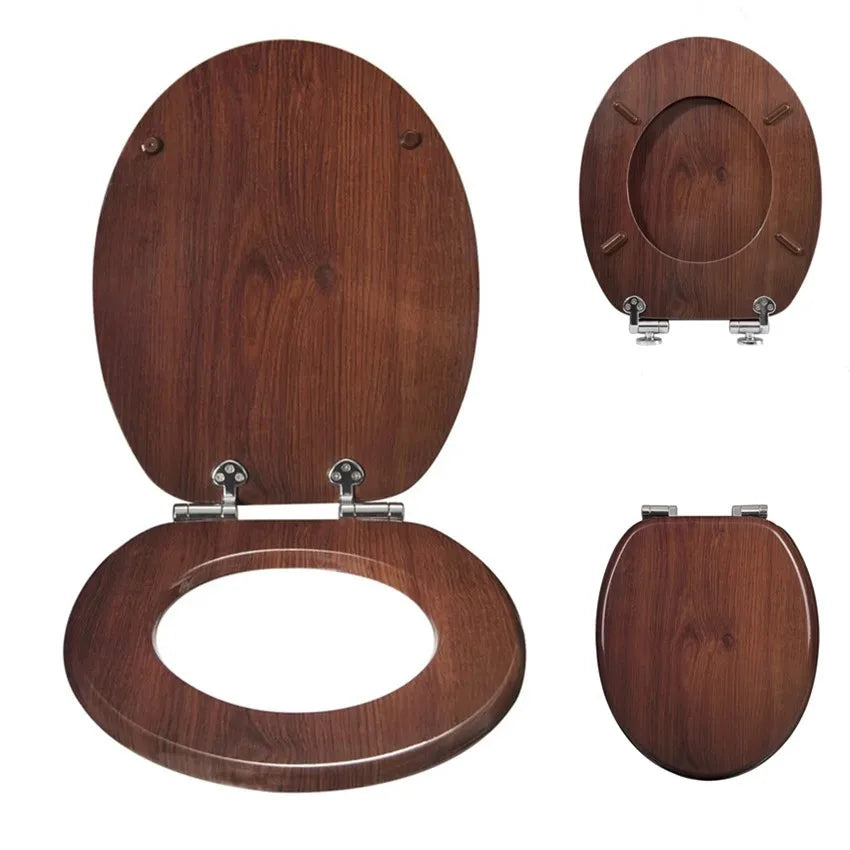 Modern Design Wood Molded Soft Close Round Closed Front Toilet Seat MDF Material Bathroom Use