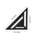 Triangle Ruler 12inch Angle Protractor Aluminum Alloy Speed Metric Square Measuring Ruler for Building Framing Tools Gauges