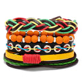 Mothers Day Gifts Personality Colorful Ethnic Leather Bracelet Sets