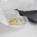 Women Irregular Double Layer Open Ring Adjustable  Fine Jewelry 925 Sterling Silver for Women Minimalist Stackable Design