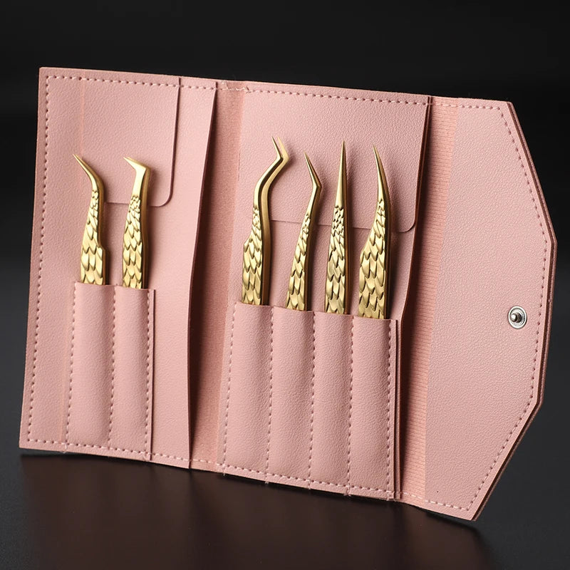 Private Label Lash Tweezers Fiber Tips Straight Volume Tweezers Eyelash Extension Tweezers
