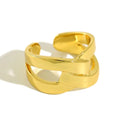 Wholesale X Cross Big Finger Rings 925 Sterling Silver Big Gold Rings Adjustable Trendy Rings Women