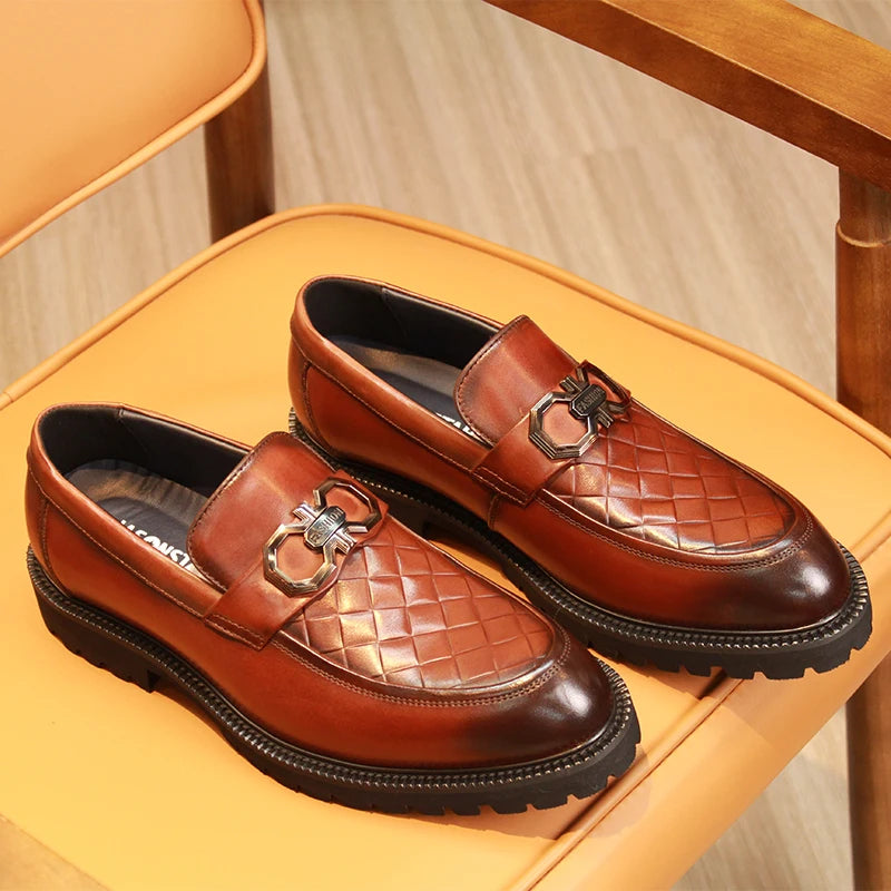 2022 Dropshipping Wholesale Luxury Men's Oxford Dress Shoes Custom Genuine Leather Pointed Toe Slip-On Closure for Autumn/Winter
