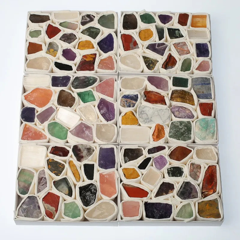 Hongzhuo Wholesale Natural Rock Crystal Stone Rough Raw Box Set for Healing