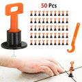 JNZ Premium Quality Reusable 50pcs/bag Tile Leveling System Modern Design 1pcs Wrench Plastic Metal Floor Tiling Tools 1pcs
