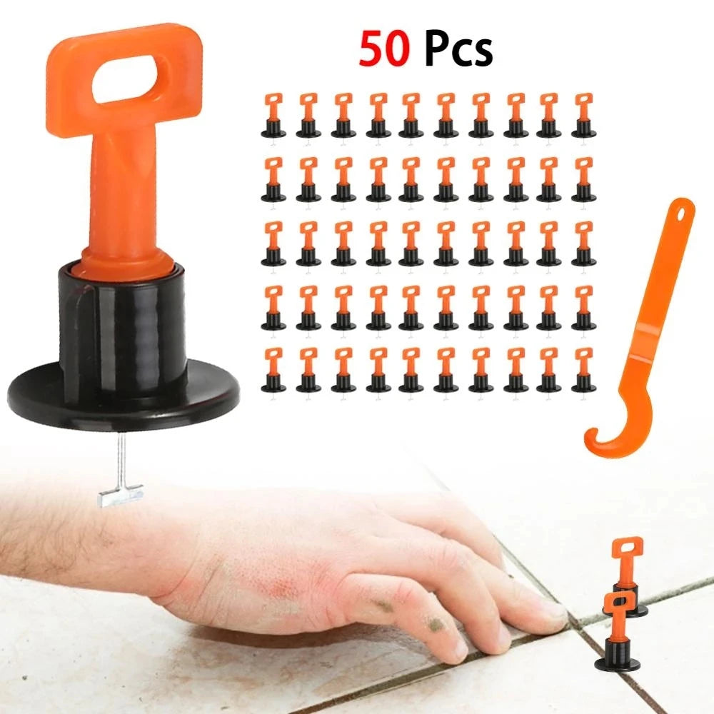 JNZ Premium Quality Reusable 50pcs/bag Tile Leveling System Modern Design 1pcs Wrench Plastic Metal Floor Tiling Tools 1pcs