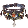 Handmade Beaded Genuine Leather Music Symbol Pendant Bracelet Wholesale Personalized Fashion Charm Accessories for Men Women