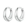 925 Sterling Silver Classic Round Ear Buckles Simple Hoop Earrings for Women Platinum Plated Fine Jewelry