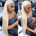 Remy Hair Transparent Swiss Lace Front Wigs Brazilian Human Hair Wigs 360 Full Lace Blonde 32 Inch Bone Straight Wig
