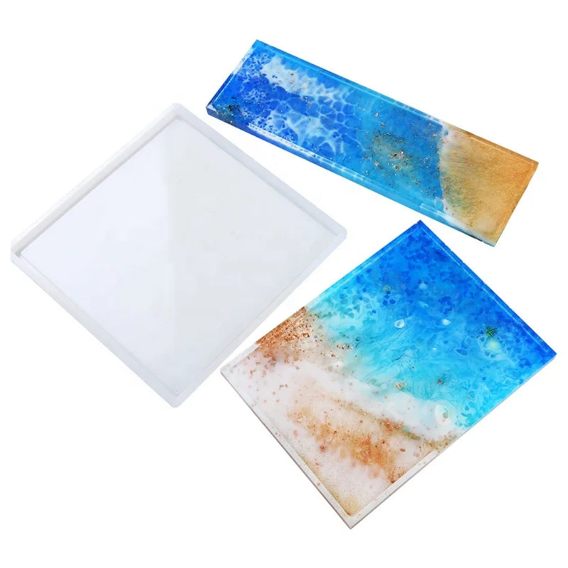 Shiny Dish Mould Rectangle Tray Silicone Mold for Resin Crafting