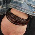 Fashionable Leather Cord Hand-Braided Men's Multi-Layer Bracelet Ethnic Style Jewelry