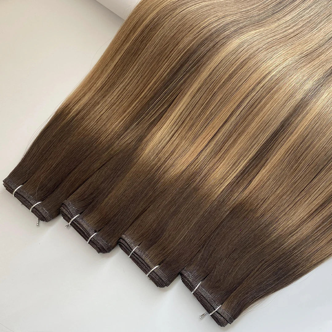 Popular Straight European Hair Top Quality Flat Weft Hair Extensions