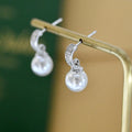 E2228 8-9mm DIY Natural Freshwater Pearl Charm Earrings Mounting Accessory 925 Sterling Silver Gold Plated  Jewelry for Women