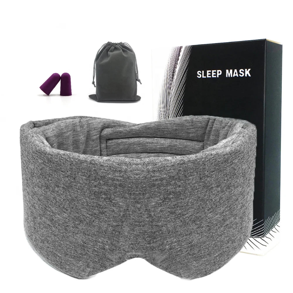100% Light Blocking Memory Foam Eye Mask Fully Adjustable Strap 0 Pressure Eye Covers for Home Travel Yoga Nap or Sleeping