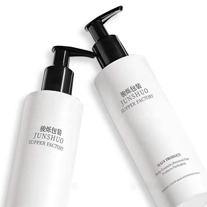 300ml Flat Shoulder PET Packaging Wash & Care Set Bottle 300ml Press Cylinder Lotion Shower Gel Bottle