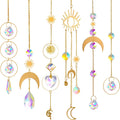 Hollow Natural Crystal Moon Suncatcher for Wall Hanging Window Car Garden Decor Crystal Suncatcher Pendant