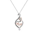 Wholesale Clavicle Chain love Double Heart Diamond Stone Pendant Ladies Mom Heart Necklaces for Mothers Day