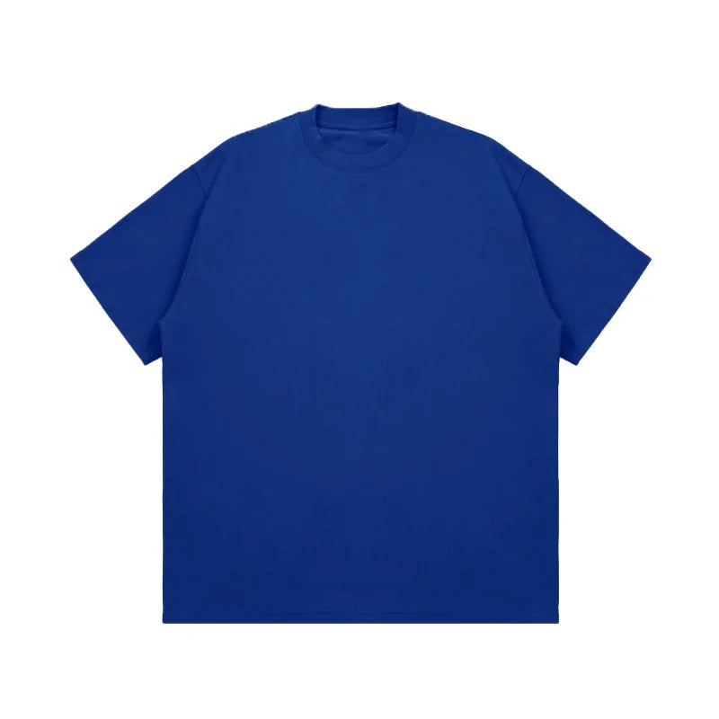 Loose Fit Solid Color Men's Casual Silky Cool Feeling Solona 250g Heavyweight Short Sleeve Sun Protection T-Shirt