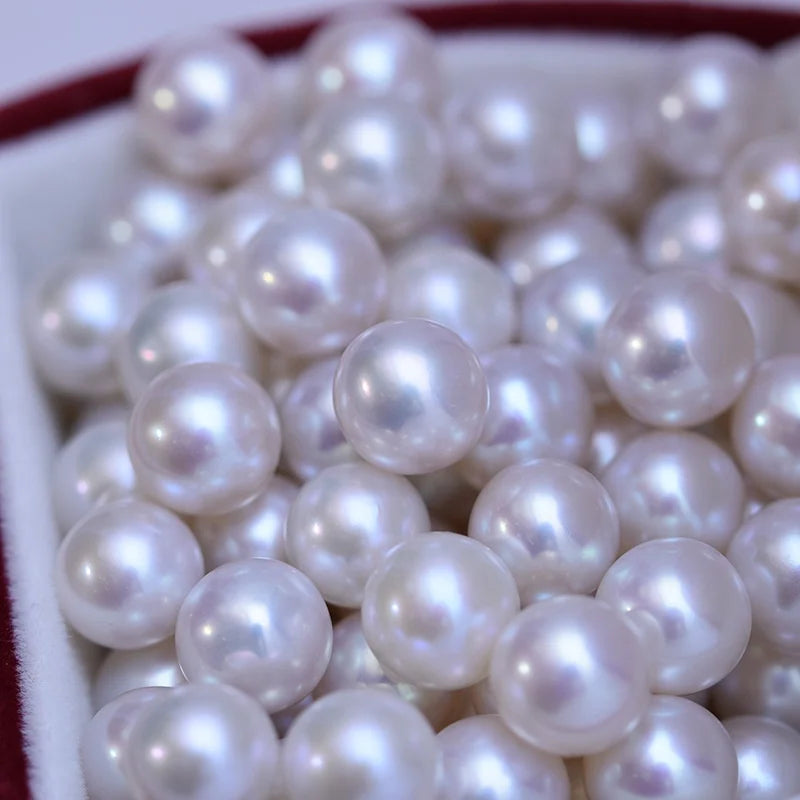 4AFresh Water Pearls 4-10mm White Full and Round Strong Light Fine Subtle Concealer Almost Flawless Pearl Naked Beads