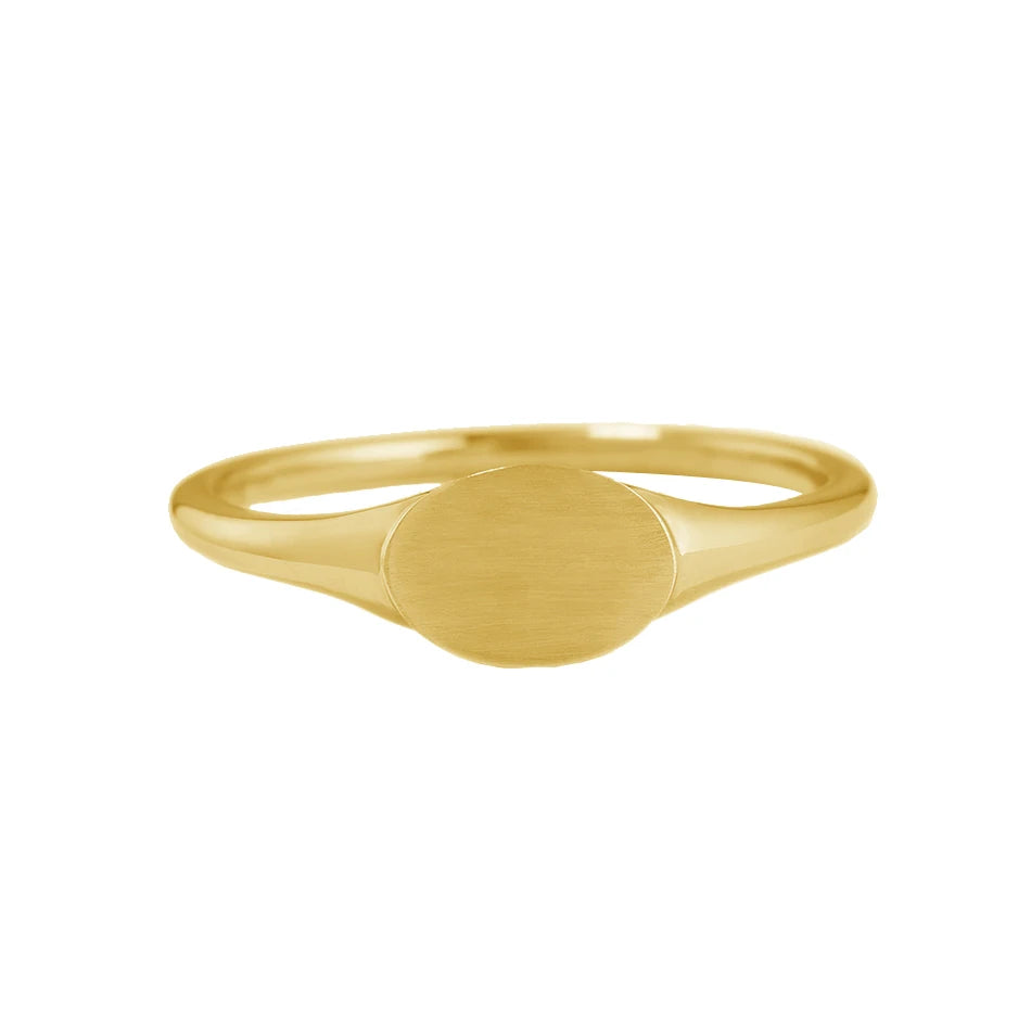 Women Jewelry 925 Sterling Silver High Polish 18K Gold Vermeil Ring  Custom Name Signet Ring for Women