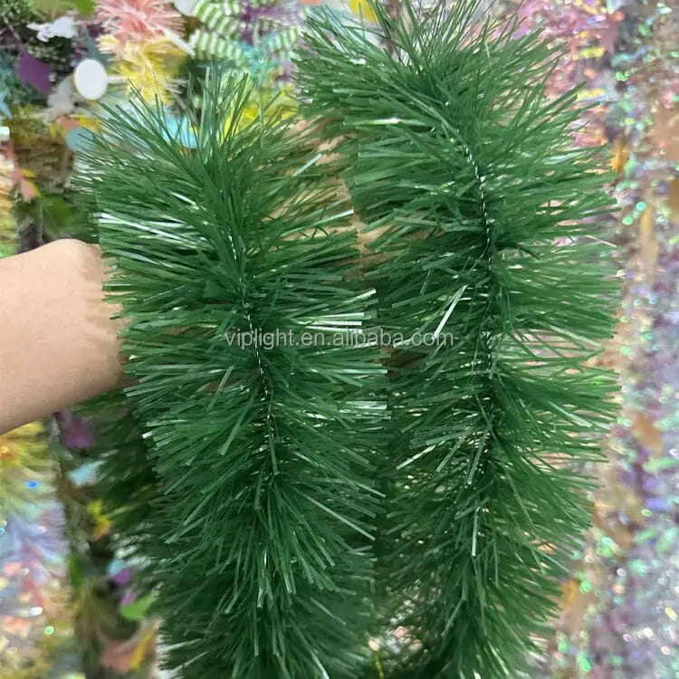 50 Feet Green Tinsel Garland Artificial Christmas Pine Decorative Garland for Holiday Season Outdoor Indoor Party Decorations