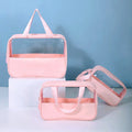 New Style Transparent PVC Cosmetic Bag Portable Travel Storage Makeup Brush Bag Large Capacity Waterproof Toiletry Wash Bag