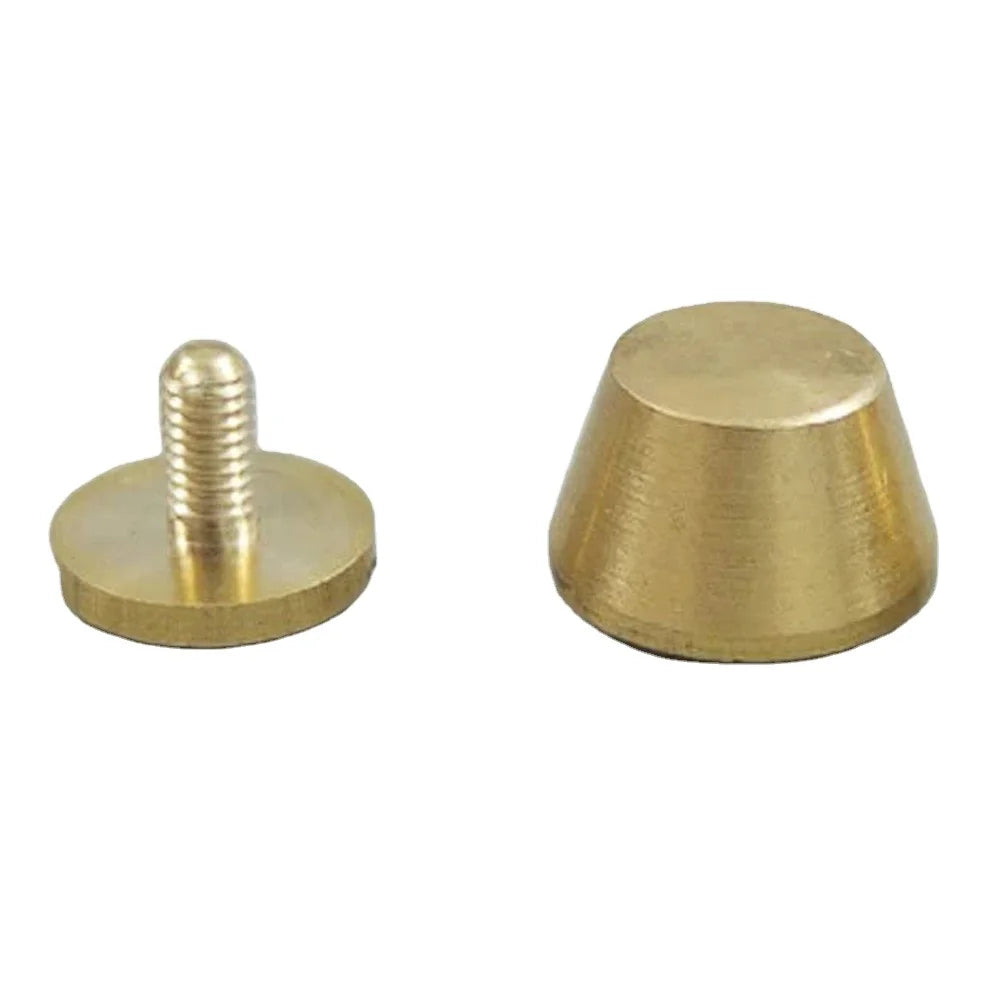 Solid Brass Screw Head Screw Back Feet 12mmx8.5mm for Purse Handbag Nailheads Spike Spot Stud