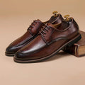 Autumn Men's Genuine Leather Oxford Dress Shoes for Business Wedding & Office Lightweight Lace-up