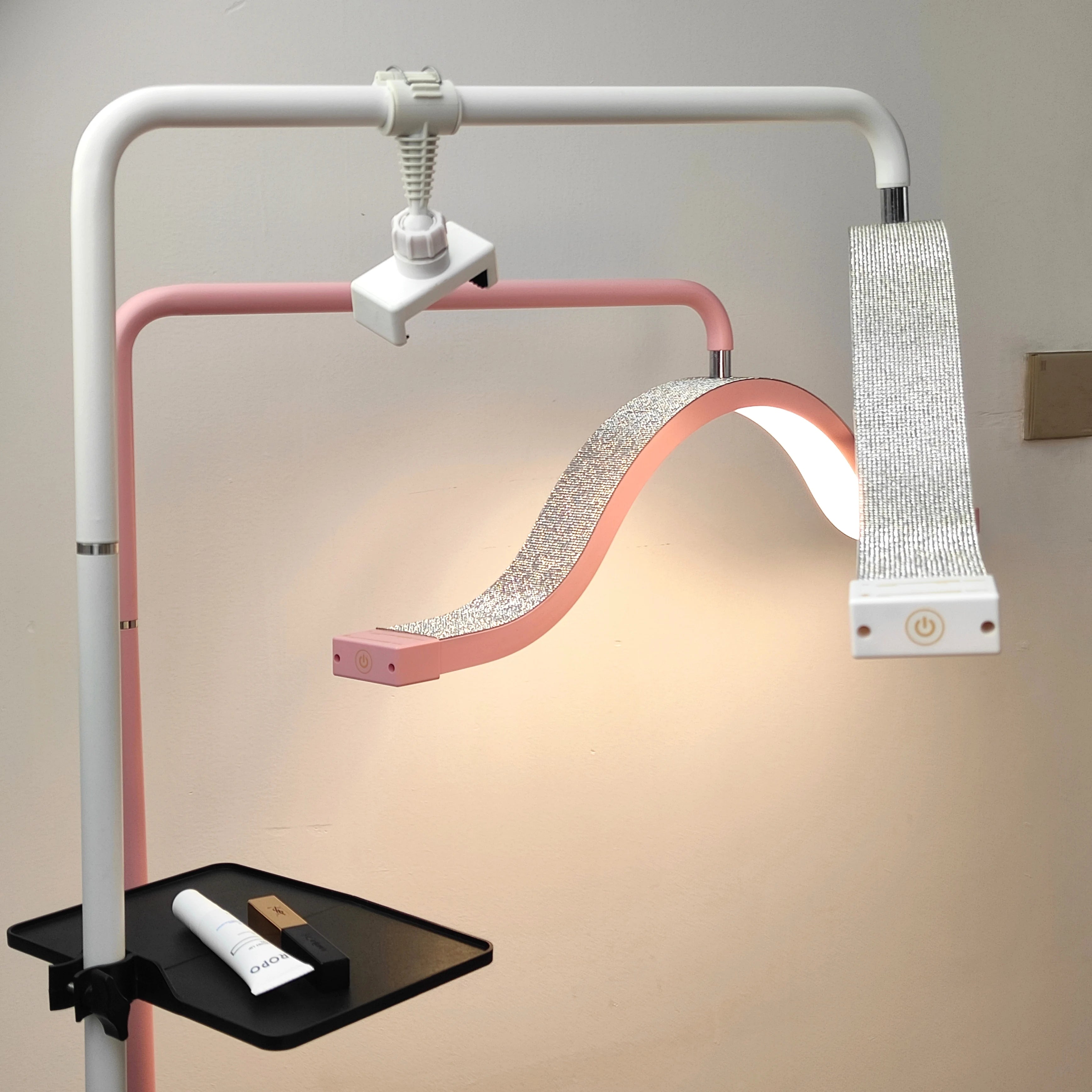 Hot Selling FOSOTO 30Inch Half Moon Lamp for Eyelash Extensions Magnifying Lamp Beauty Salon Light with Lash Tray for Tattoo Spa