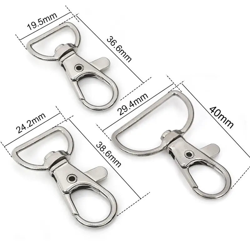 Custom Size 37mm/38mm Clasps Clips Bag Key Ring Hook F Gold Antique Lobster Swivel Clasp With D O Rings