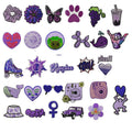 New Iron on Embroidery Purple Series Hat Sun Heart Camera Patch for Decoration Gift