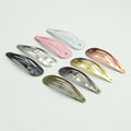 100PCS/bag 5.0cm Tear Drop Metal Snap Hair Clips With Round Hole Plain BB Hairpins Kids Boutique Hair Accessories