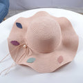 Parent-Child Travel Beach Straw Hat Foldable Sunscreen Sun Hat Women