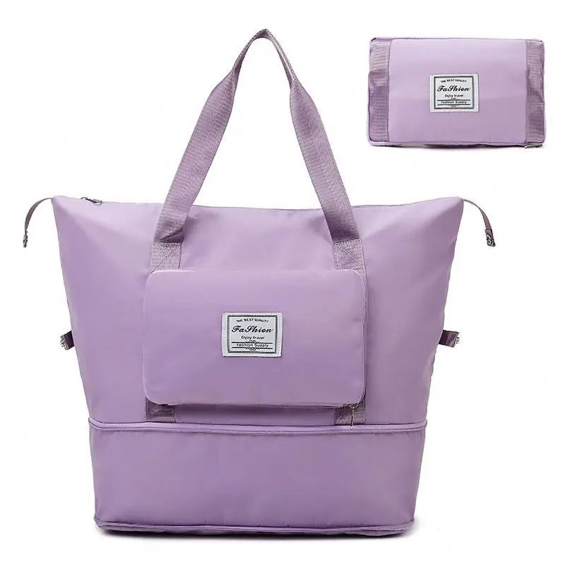 Low Moq Custom Logo Oxford Sports Bag Large Capacity Foldable Travel Bag for Girls Women Outdoor Training Fitness Duffel Bag