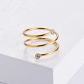 Stainless Steel Minimalist Finger Jewelry 18k Gold Plated Chunky Diamond Zircon Rings for Women