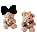 Pearl Bowknot Teddy Bear Plush Bag Pendant Keychain Cute Fluffy Stuffed Soft Animal Toy Phone Charm Doll Key Chain Accessories