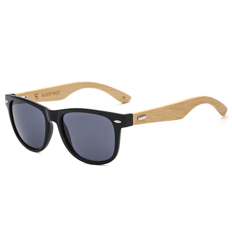 Custom Fashion Lunette De Soleil Homme Bamboo Shades Mens Women UV400 Custom Laser logo Sun Glasses Sunglasses