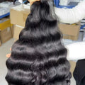 40 Inch Cambodian Wavy Raw Weft Tape Hair Extensions Human Hair Extension Vietnamese Burmese Curly Human Hair Weave Bulk Bundles